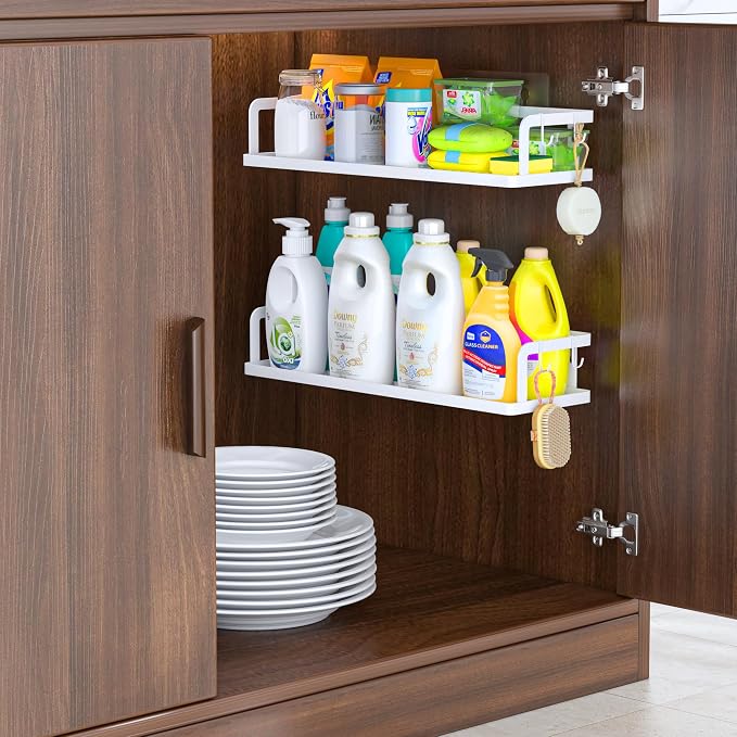 PUSDON 2-Pack 16.5" Extra Long Slim Hollowout Shower Caddy, Wall Mount Spice - Image 4