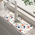 Watercolor Red and Blue Flowers Sink Faucet Absorbing Mat Sink Splash Guard by Unknown