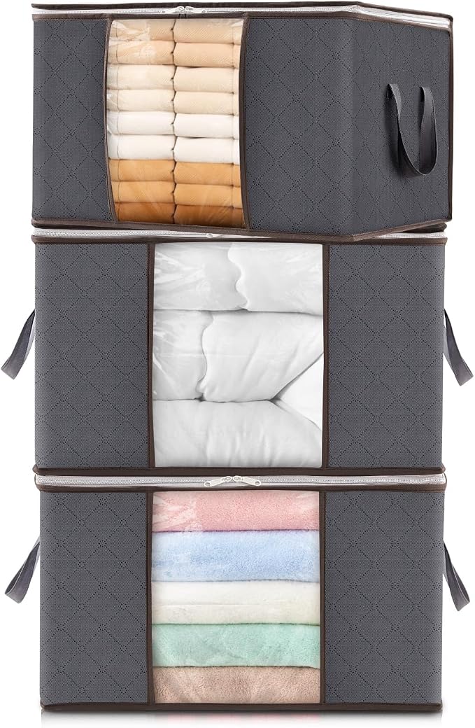 Lifewit 3 Pack 60L Clothes Storage Bins by Lifewit