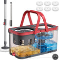 SONGMICS Spin Mop and Bucket Set, 6 Washable Microfiber Mop Heads by SONGMICS