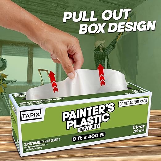 Painter's Plastic Film Heavy Duty 0.39 mil, High Density Painters Plastic - Image 2