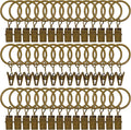 42 Pack Curtain Rings with Clips 1.26" Interior Diameter, Metal Drapery Ring by LULARINE