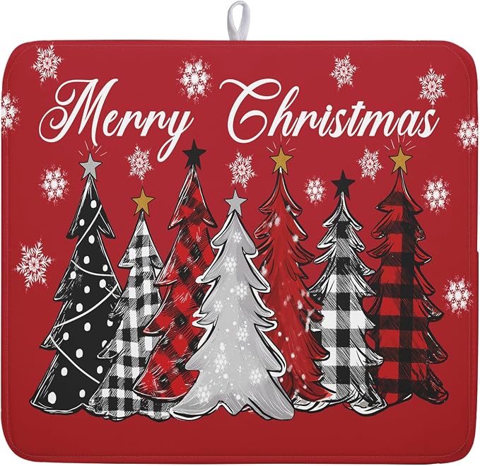 Merry Christmas Dish Drying Mats by Kawani