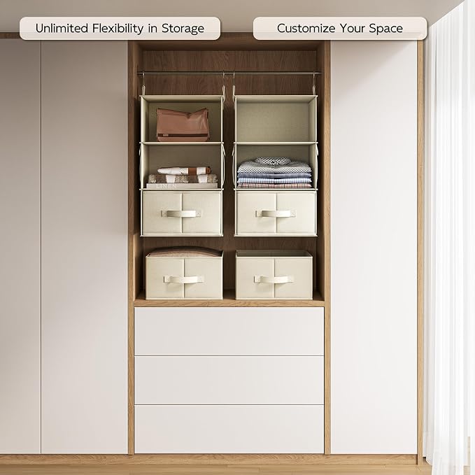 2 Pack 3-Shelf Hanging Closet Organizer - Image 5