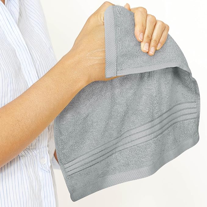 Utopia Towels 12 Pack Premium Wash Cloths, 12x12 in, 100% Cotton, Cool Grey | - Image 4