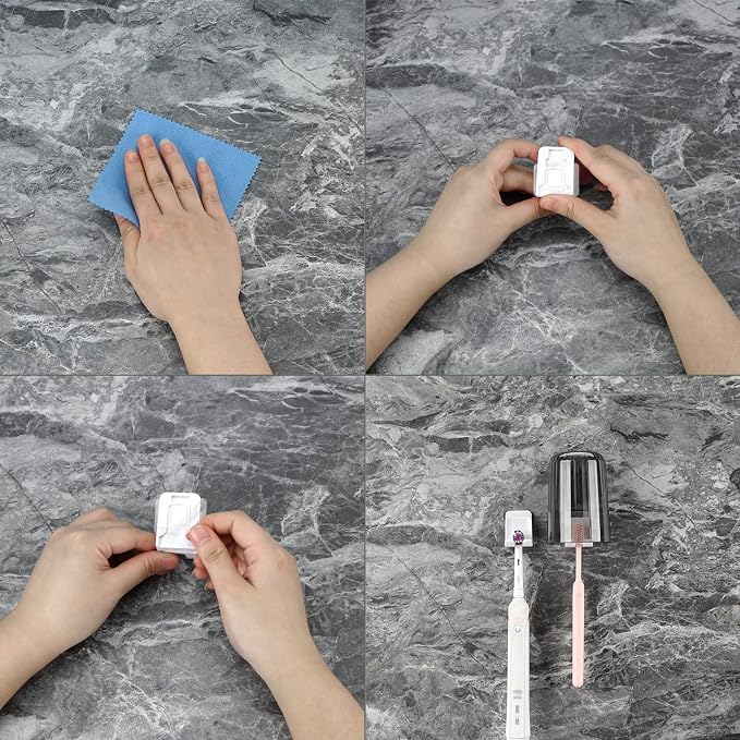 4 PCS Toothbrush Holder Wall Mounted - Image 5