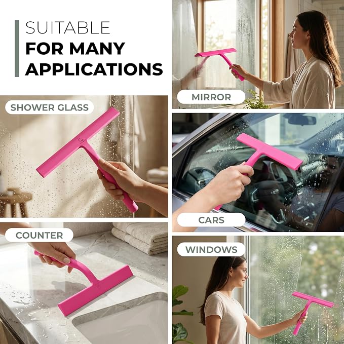 Silicone Shower Squeegee with 3-in-1 No-Drill Mount, Streak-Free & No-Squeak - Image 6