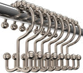 Utopia Bedding Double Glide Shower Curtain Hooks, 12 Pack, Matt Nickel | by UTOPIABEDDING