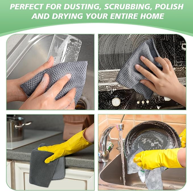 SINLAND Dish Cloth for Washing Dishes Kitchen Washcloth Cleaning Cloth - Image 7