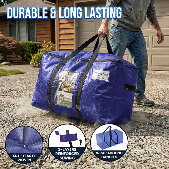 TAILI 6 Pack Dark Blue XXL Moving Bags, Storage Bags - Image 3
