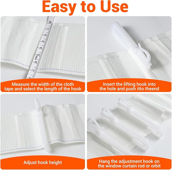 Plastic Curtain Hooks, Adjustable Pinch Pleat Hooks, Ratchet System Pinch Pleat - Image 4