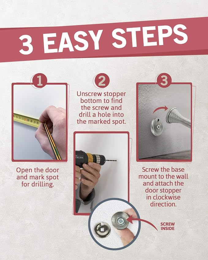 Jack N’ Drill 11-Pack Spring Door Stop 3 ¾-inch Heavy Duty and Flexible Door - Image 4
