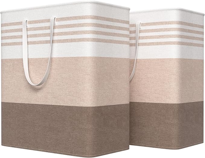 WOWBOX 2 Pack Laundry Baskets, Collapsible Dirty Clothes Laundry Hampers by WOWBOX