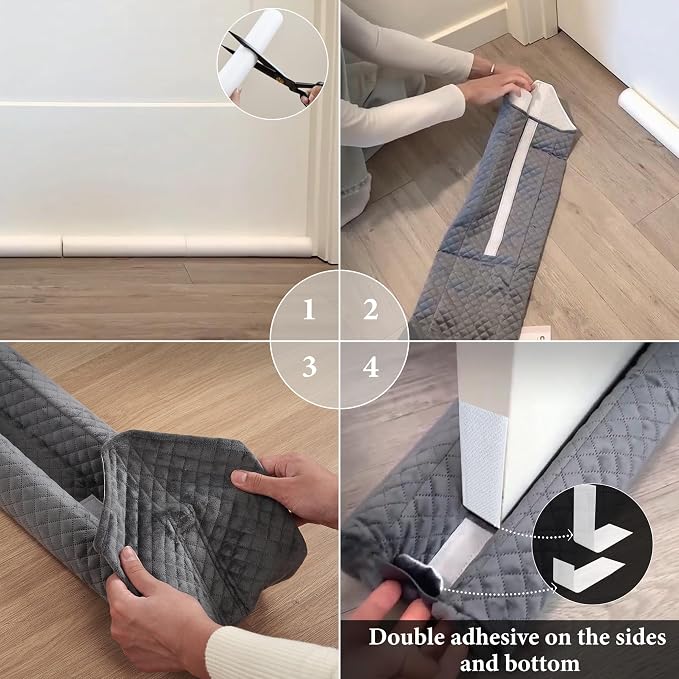Ciieyuo Velvet Under Door Sound Blocker, Easy Install Fits 26'' - Image 7