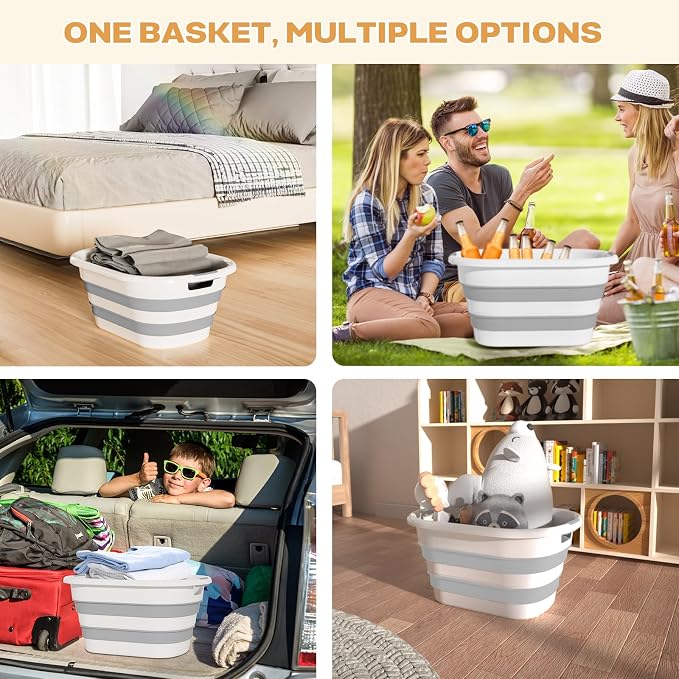 43L Collapsible Laundry Baskets Plastic - Image 4