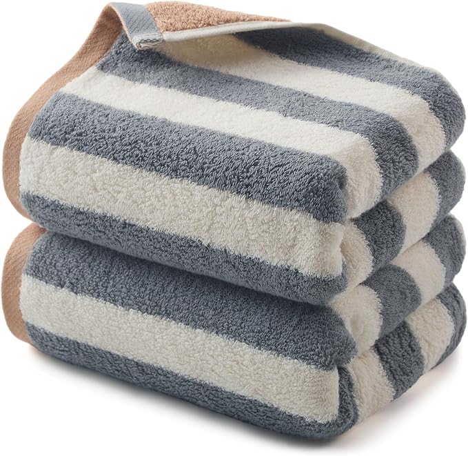 REDKISS Striped Hand Towels for Bathroom, Kitchen Decor, Guest Use, Kids & by REDKISSOnline