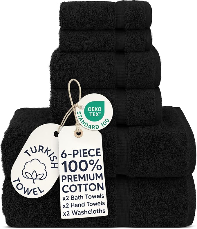 Chakir Turkish Linens 100% Cotton 6-Piece Towel Set, Oeko-Tex Certified: 2 Bath by ChakirTurkishLinens