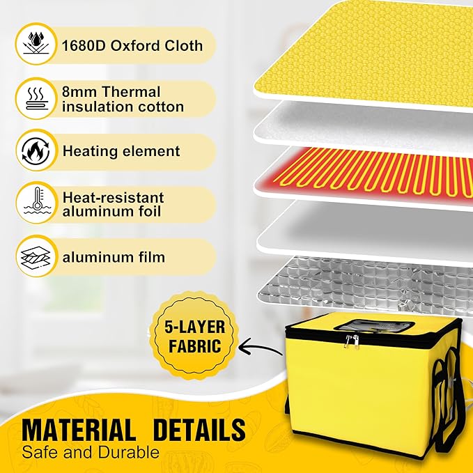 30L Dough Proofer, Folding Bread Proofing with 33-122℉ Temperature & 96h Timer Controller, Sourdough proofing box Heated Fermentation for Making Bread, Yogurt, Natto and Handmade Soap
