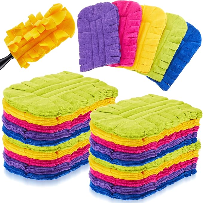 Zubebe 40 Pcs Reusable Duster Refills Fleece, Dark Color | Soft Polyester Fiber by Zubebe