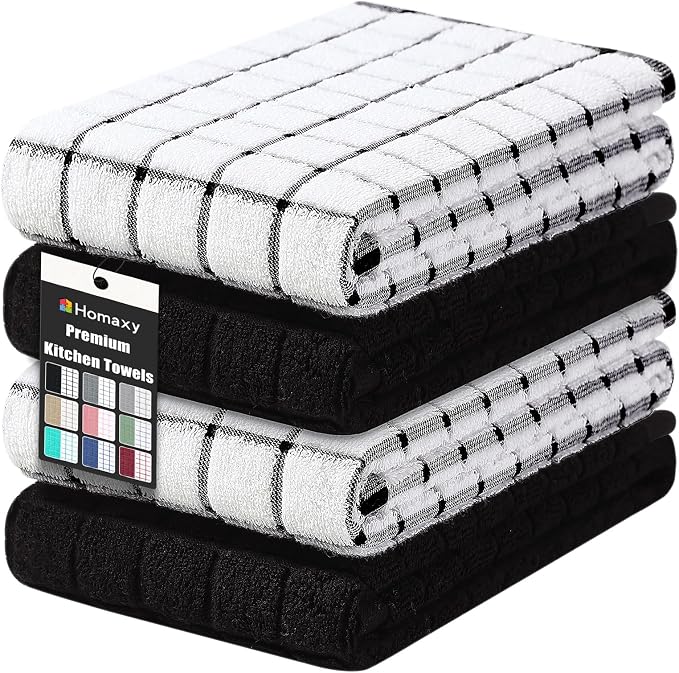 Homaxy Large Premium Cotton Kitchen Towels 16"x 28", 4 Pack by Homaxy