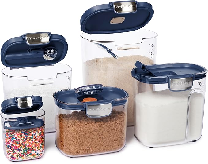 ProKeeper+ Airtight Food Storage Container Set – Clear Plastic Flour and Sugar - Image 4