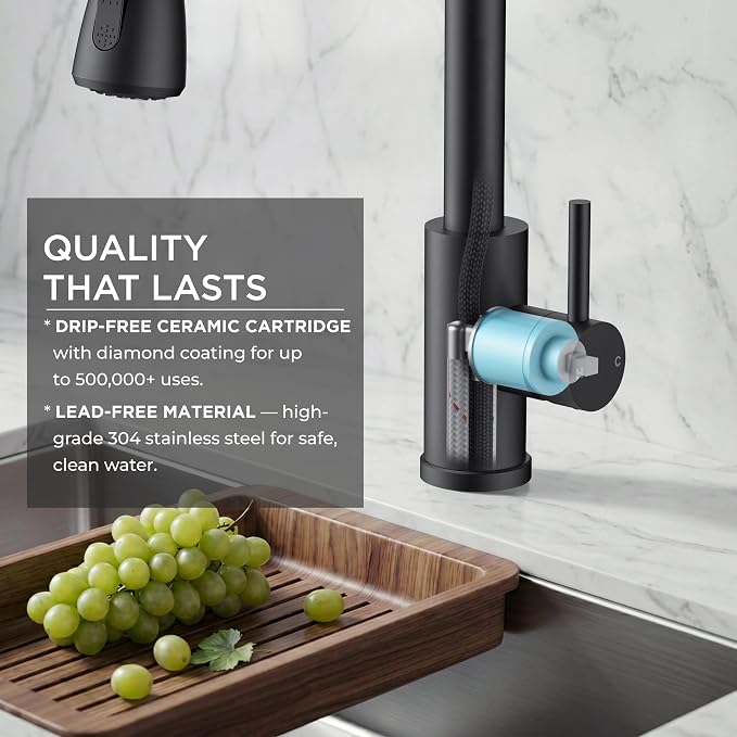 FORIOUS Black Touch Kitchen Faucet - Image 7