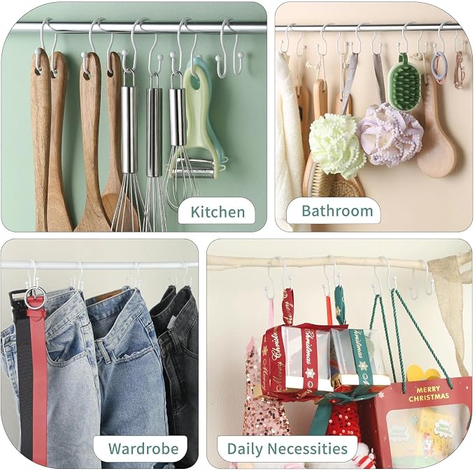 Shower Curtain Hooks, Stainless Steel Shower Curtain Hangers, Metal Shower - Image 8