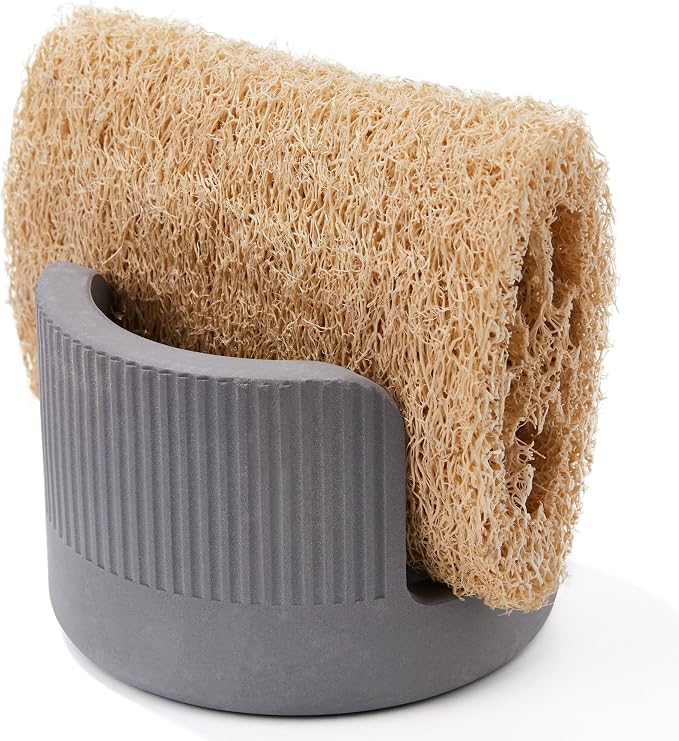 Quick Drying Diatomite Stone Sponge Holder, Compact Sponge Caddy by Amviner