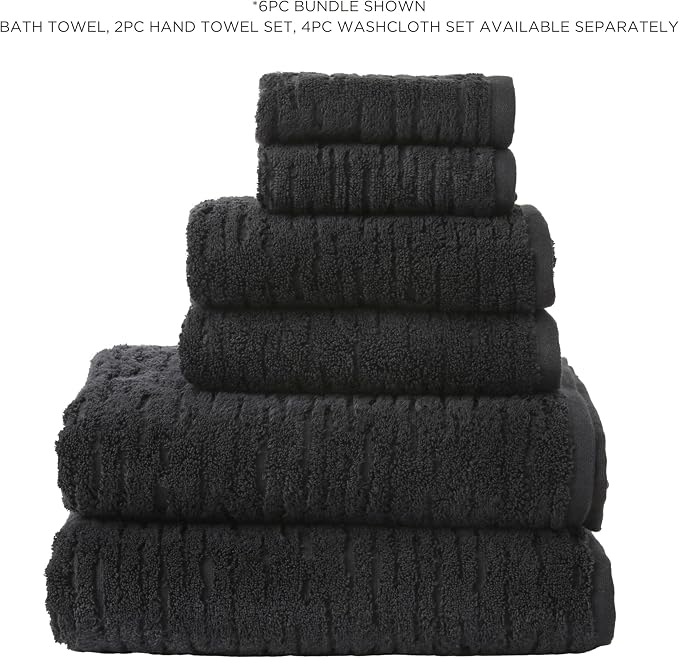 SKL Home CloudSoft Hand Towel Set, 100% Cotton Luxury, Slate | Premium - Image 9