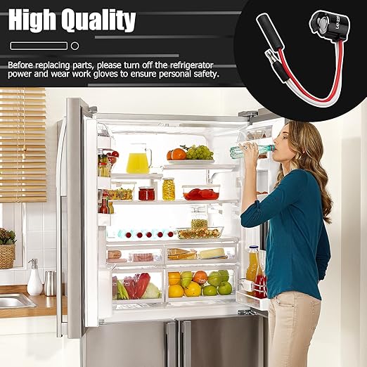 297216600 Refrigerator Defrost Thermostat Replacement Part Compatible with Frigidaire and Kenmore Refrigerators, Replaces Part Number 1483781, 216731000, 216872200, 218673001 and 218673008