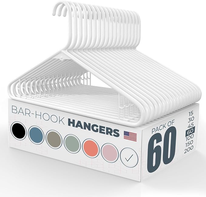 Plastic Hangers 50 Pack – Made in The USA – 6lb Capacity Standard Clothes by NeatiesHangers