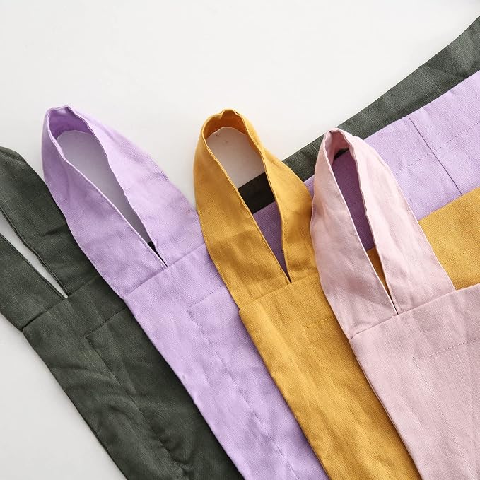 Amazhiyu 100% Linen Door Hanging Laundry Hamper Bag, 19x27 Inches Lilac - Image 5