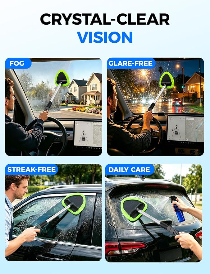 XINDELL Interior Windshield Cleaner Tool – Car Interior Window Cleaning Kit - Image 8