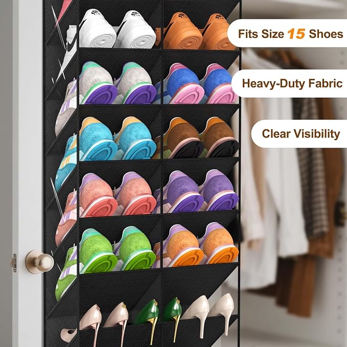 20-30 Pairs Over the Door Shoe Organizer, 10-Tier Door Shoes Rack, Handing - Image 6
