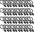 44 Pack Curtain Rings with Clips, Window Clip Rings Black Curtain Hooks Hangers by Azmoncy