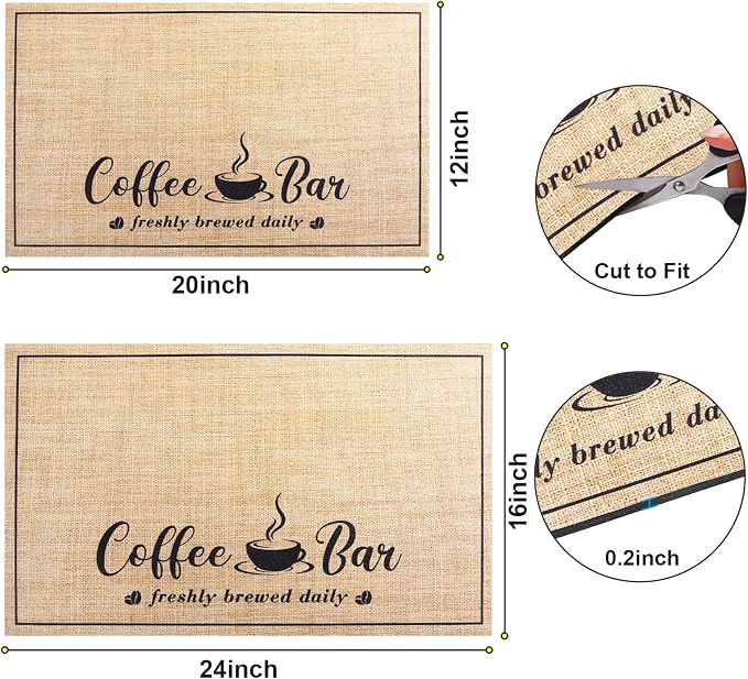 CooRug Fashion Coffee Mat, Dish Drying Mat 16" x 24" Beige | Hide Stain - Image 6