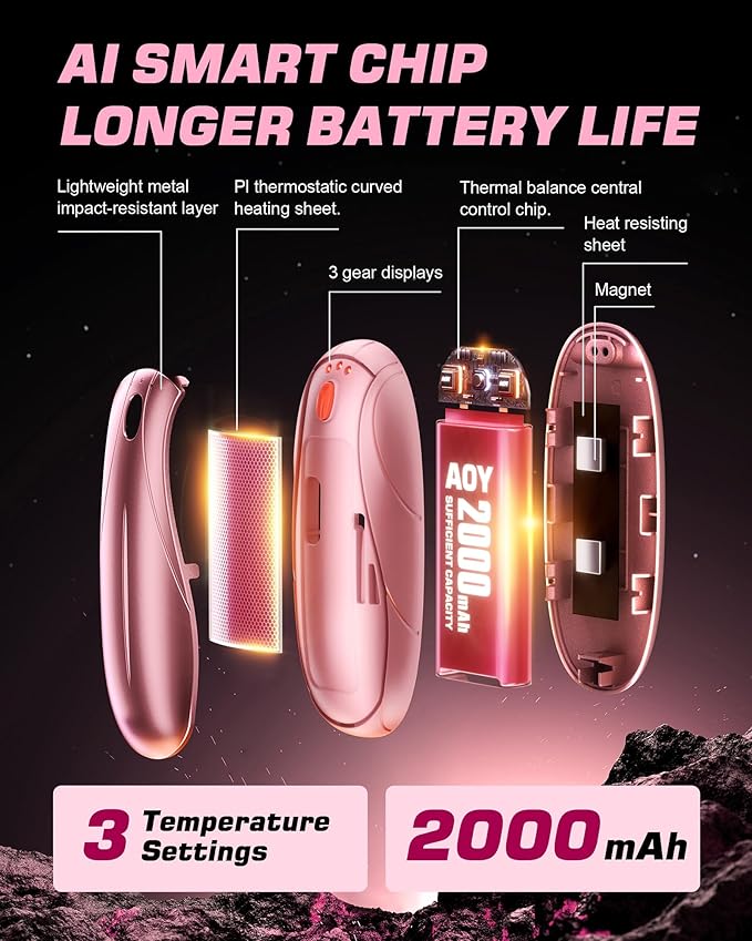 Hand Warmers Rechargeable 2Pack,14000mAh Electric Hand Warmers with Charging Case,Quick Charge Portable Heater,Gifts for Christmas,Winter,Outdoor,Camping,Hunting Accessories