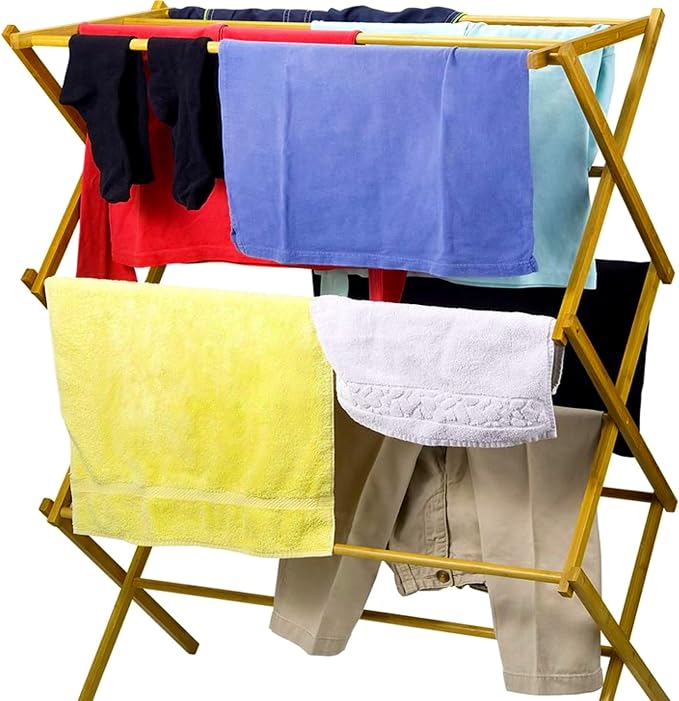 HOME IT Wooden Clothes Drying Rack - Image 2