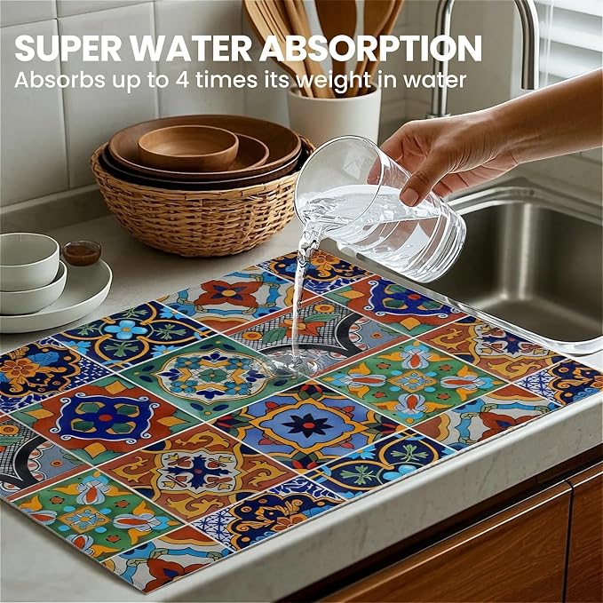 Talavera Mexican Tiles Dish Drying Mat - Image 6