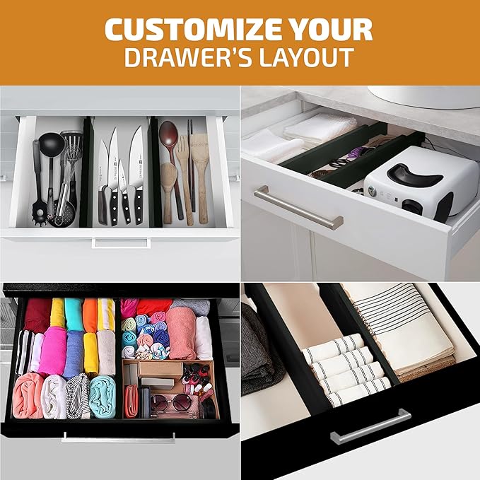 6-Pack Drawer Dividers 2.6-Inch High Dresser Organizer 16 to 22 Inch, Spring - Image 5