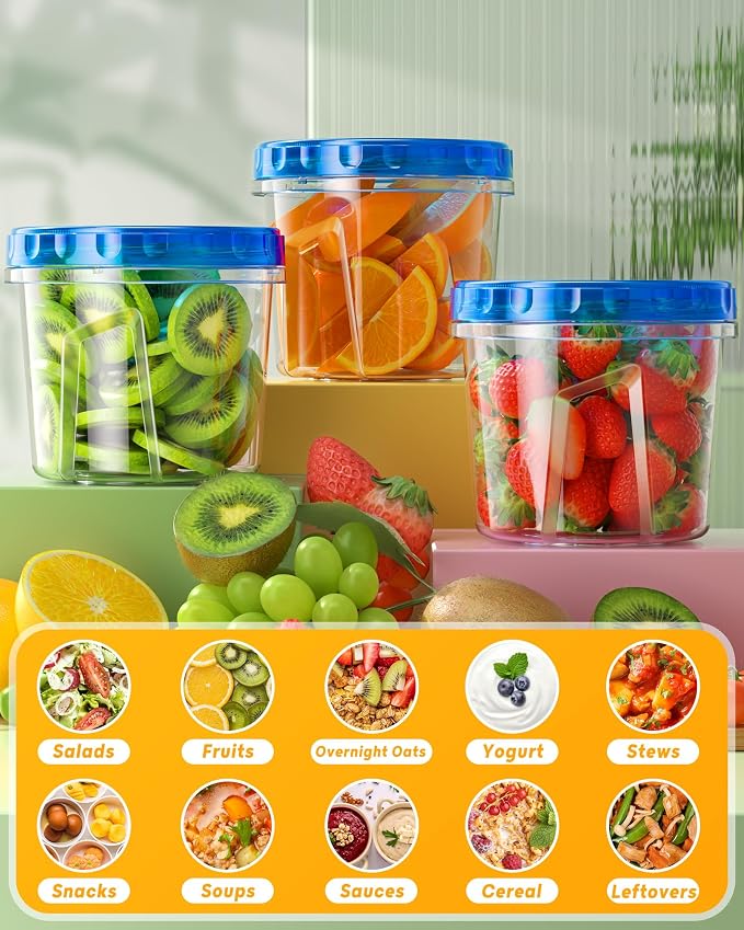 BiuLeon 6 Pack-24 oz Freezer Storage Containers, Plastic Food Storage Containers - Image 7
