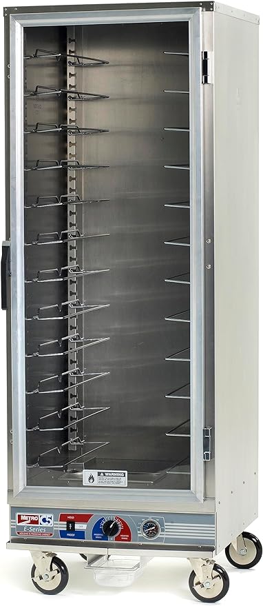 METRO C5 E-Series Non-Insulated Holding and Proofing Cabinet with Adjustable Universal Slides - 24 Food Pan Capacity - Full-Height, Easy-Open, Reversible Door - NSF and UL Listed