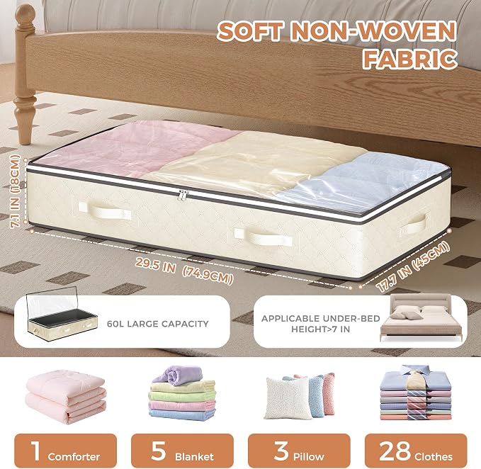 4 Pack Under Bed Storage Containers - Image 3