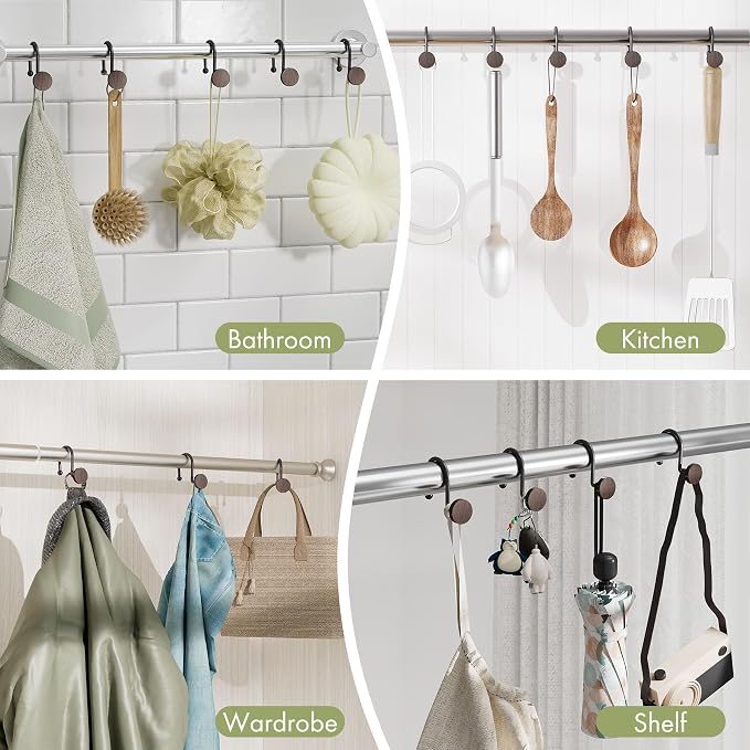 AmazerBath Shower Curtain Hooks Bronze Shower Curtain Rings Heavy Modern - Image 6
