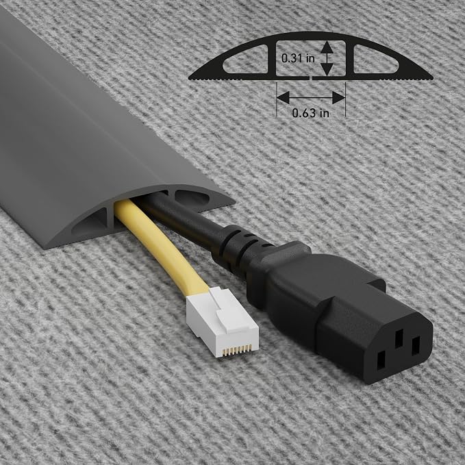 D-Line Cable Protector, 1/2 in H, 6 ft L, 2-3/8 in W, 1 Channel - Image 3