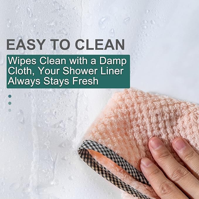 AmazerBath 78 Inch Shower Curtain Liner Clear Plastic, Long Shower Curtain - Image 5