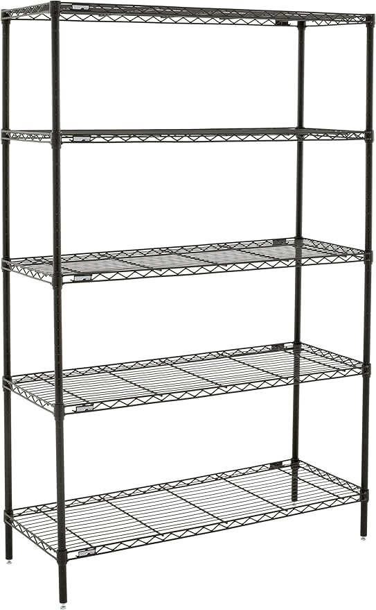 Metro Professional's Choice Commercial-Grade NSF Shelving Unit - Multipurpose Adjustable Wire Shelf for Home, Garage, Kitchen and More - 5 Shelves, 18" W x 48" L x 74" H - Black