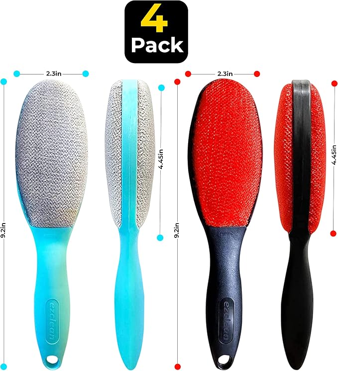 4Pack 2Colors Lint Brush for Clothes Furniture Couch, Lint Brush Pet Hair - Image 2
