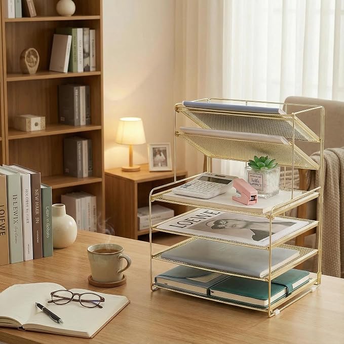 OPNICE Desk Organizer, 6-Tier Paper Organizer Letter Tray, Office Desk - Image 5