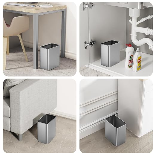 Cesun Small Bathroom Trash Can, 2.1 Gallons, Under Sink Wastebasket, Stainless - Image 7